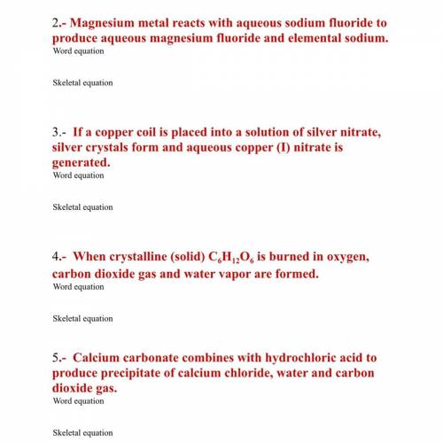 Chemistry equation 
answer all please