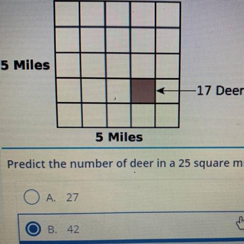 Predict the number of deer in a 25 square mile section of the mountains based on the sampling from
