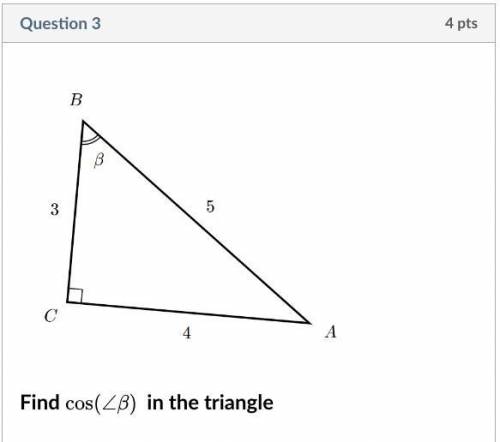 Find Cos b in the triangle