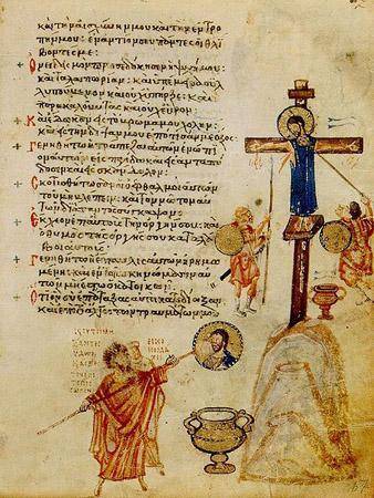 HELPPP ASAP

The image depicts John VII destroying an image of Jesus with a sponge attached to a p