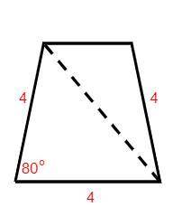 Find the length of the diagonal of the isosceles trapezoid. Then find the length of the fourth side