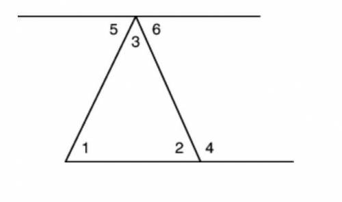 Which expression is equivalent to the measure of angle 4 in the image below?