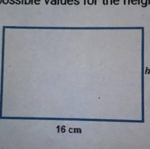 1. The area of this rectangle is at most 400 square centimeters. Write and solve an inequality to r