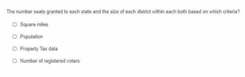 The number seats granted to each state and the size of each district within each both based on whic