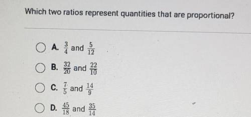 100 points to who ever can help me with this. Which two ratios represent quantities tyat are propor