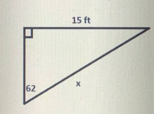 Please help Which of the following is the correct Trig equation you would need to solve for x? (Rem