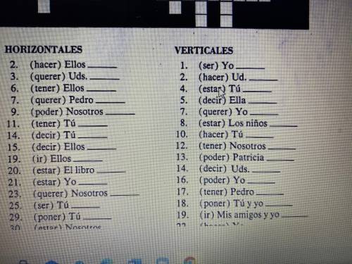 Write the words in preterite tense