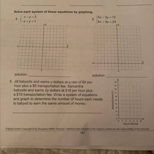 Solve each system of linear equations by graphing.