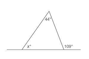 This triangle has one side that lies on an extended line segment.

Based on this triangle, what st