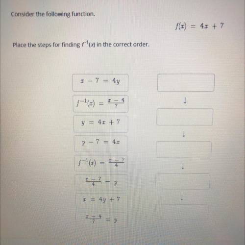 Drag each tile to the correct box. Not all tiles will be used.

Consider the following function.
F