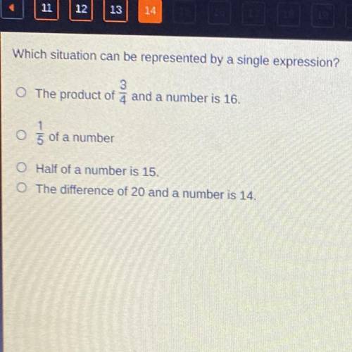 Which situation can be represented by a single expression?