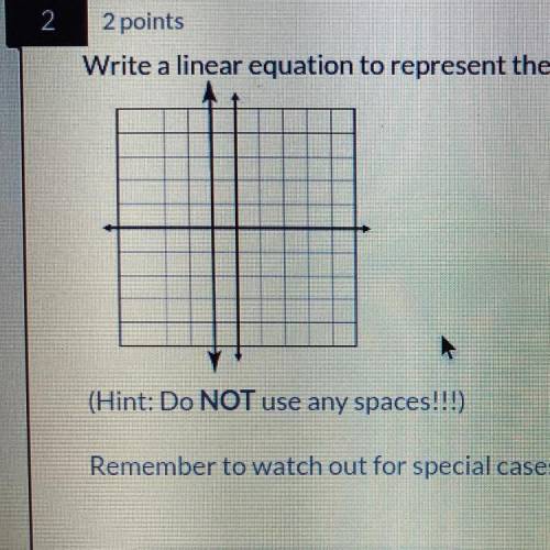 Write a linear equation to represent the line shown on the graph.