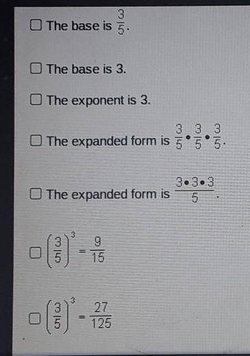 ASAP I WILL GIVE BRAINLIEST

Which statements apply to the expression 5 ? The answers/options r in