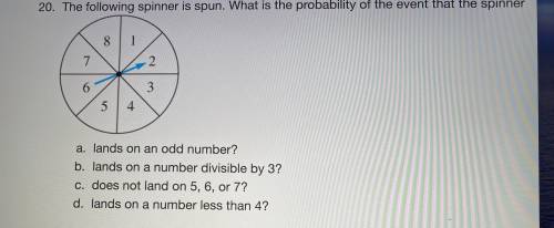 Can someone please help me with this spinner problem it contains 4 questions? I’m having a hard tim