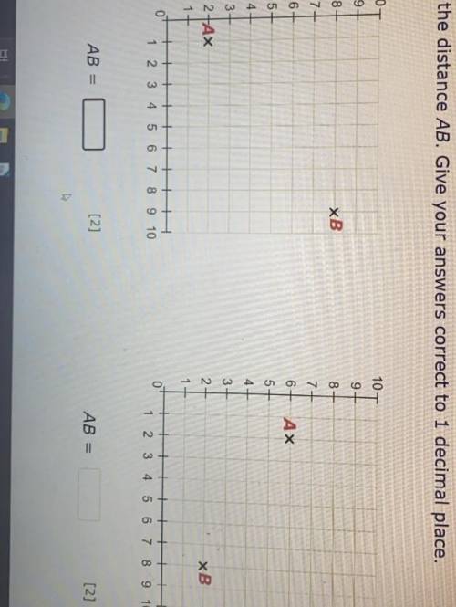 Find the distance ab give your answer correct to 1. Decimal place