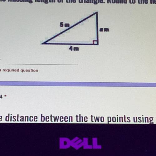 Find the missing length of the triangle. round to the nearest tenth.