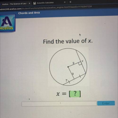 Find the value of x.
x = [?]