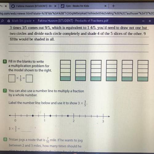 6 Fill in the blanks to write

a multiplication problem for
the model shown to the right.
2 You ca