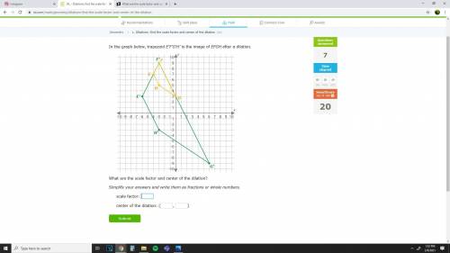 What is the scale factor and center of dilation?