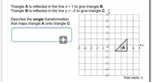 Please help :

Triangle A is reflected on the line x=1 to give triangle B. Triangle B is reflected