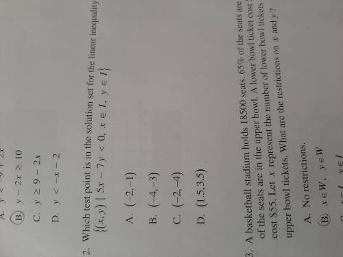 Can you help me understand question 2 please? Systems of linear Inequalities