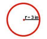 Determine the area of this circle.
Area = ??? in^2