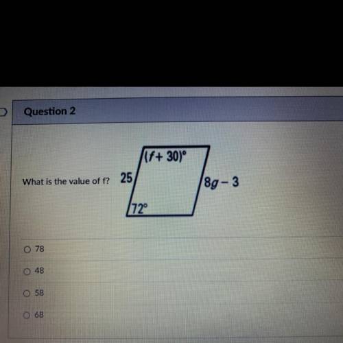 What is the value of f?