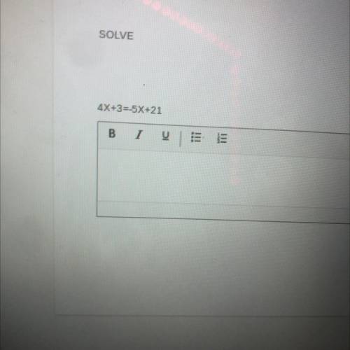 Someone help pls! 
4x+3=5x+21