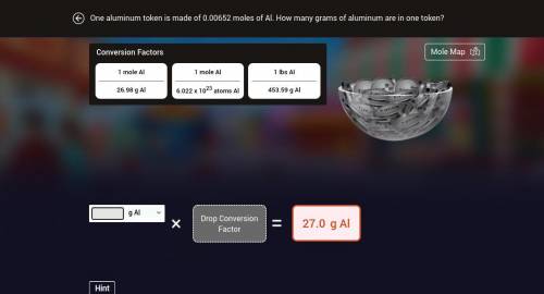 One aluminum token is made of 0.00652 moles of AL.How many grams of aluminum are in one token?