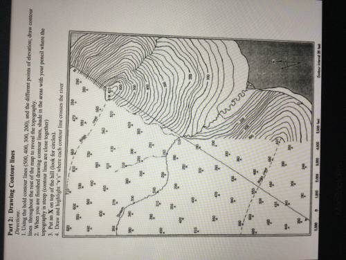 Please help me with this drawing contour lines. I will mark your brainlist if you answer it correct