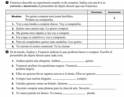 I need some help with this Spanish work. If any Spanish speakers out there would like to help me th