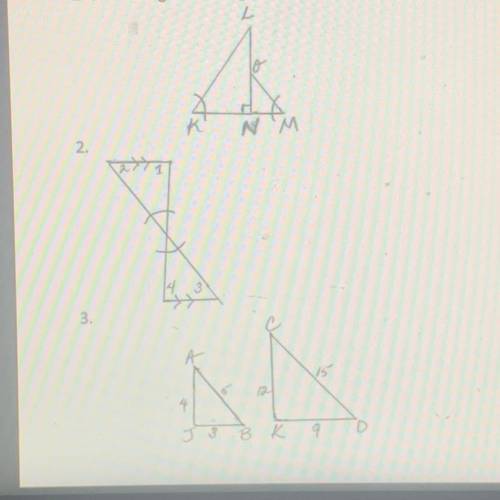 (PLSS HELP )

Refer to the Triangle Similarity notes and determine if the problems below are simil