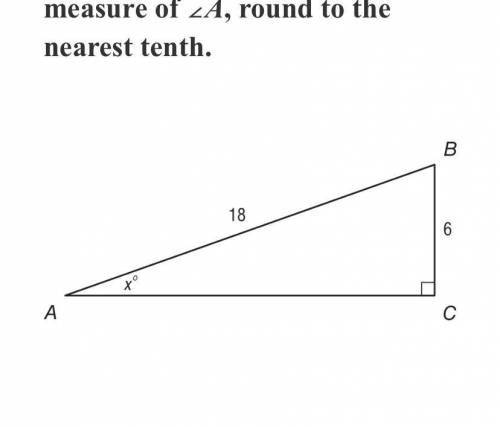 Find the measure of ∠A, round to the nearest tenth.
