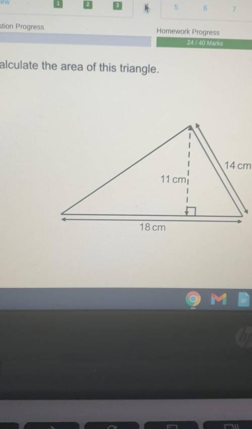 Calculate the area of this triangle 18cm, 14cm and height is 11cm​