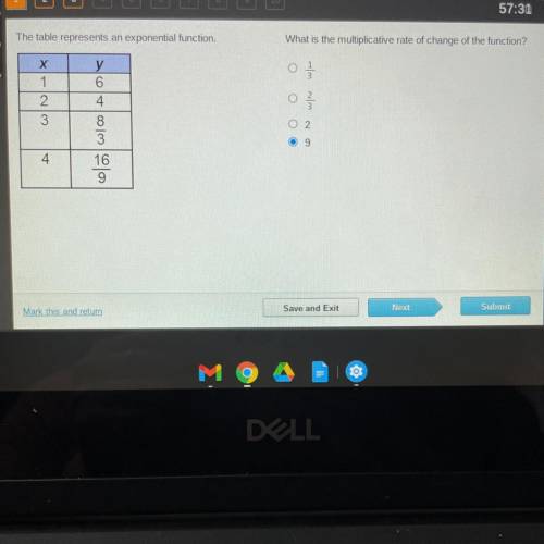 ⚠️I included a pic⚠️ plz help me I am being TIMED The table represents an exponential function.

W