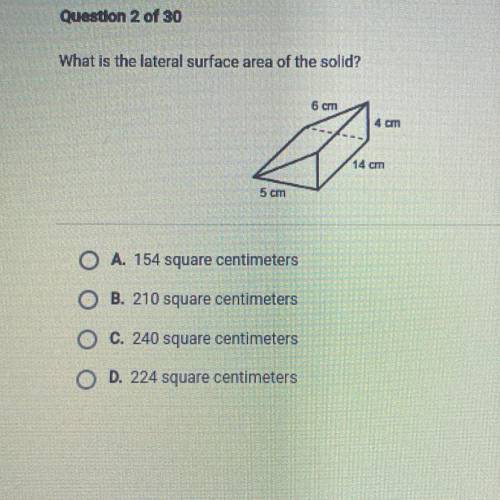 What is the lateral surface area of the solid?