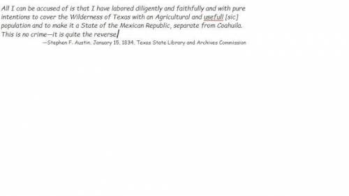 GIVING BRAINIEST HELP ME PLS -- What best describes Stephen F. Austin's views in this letter he