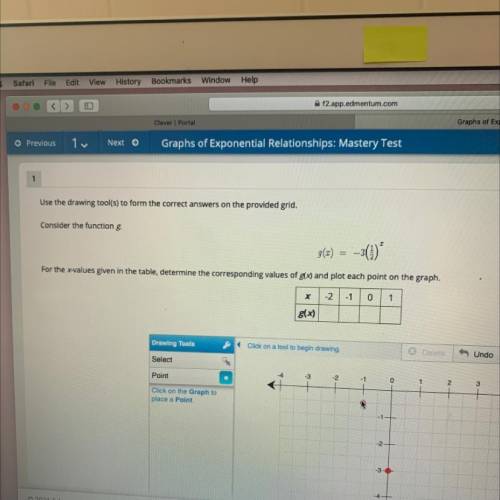 Use the drawing tool(s) to form the correct answers on the provided grid.

Consider the function g