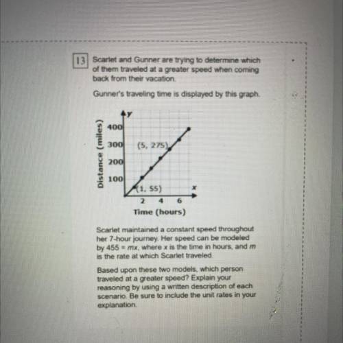 Read the question and answer ... “which person has the greater speed”