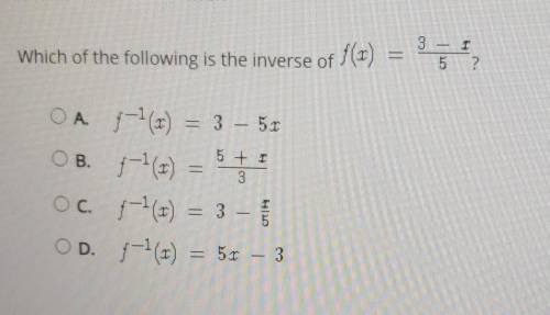 Which is of the following is the inverse ​