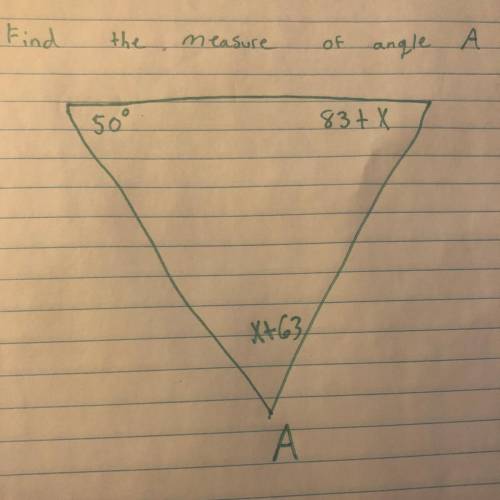 Find the measure of angle A