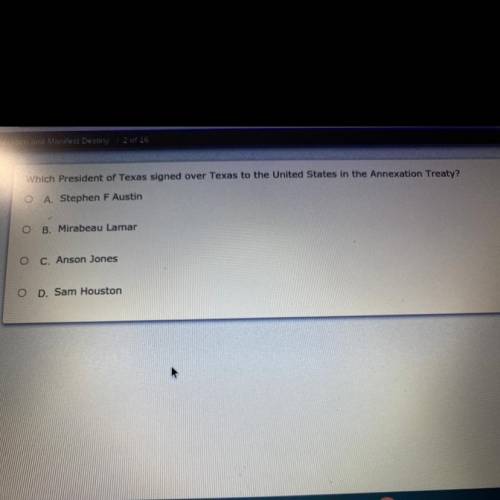 Which president of texas signed over texas to the united states in fhe annexation treaty?