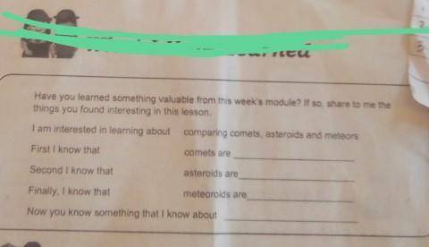 I am interested in learning about

comparing comets, asteroids and meteorsFirst I know thatcomets