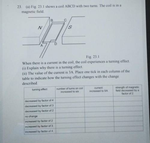 23. (a) Fig. 23.1 shows a coil ABCD with two turns. The coil is in a

magnetic fieldBNSDFig. 23.1W