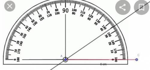 Draw angle ABC of size 65º.
A
B