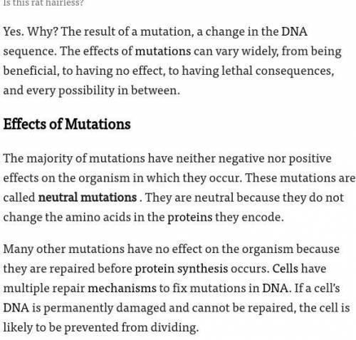 Many times that a mutation occurs, it never shows up in other cells. 
TRUE or FALSE