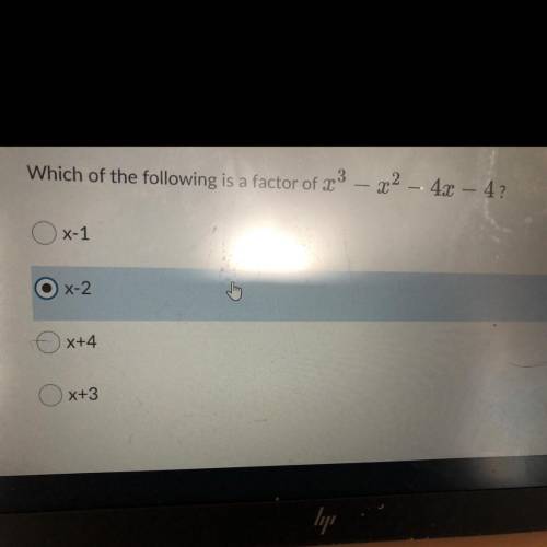 Which of the following is a factor of 23 - x2 - 4x – 4?