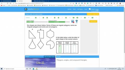 Six shapes are shown below. Some of these are regular polygons, some are irregular polygons and som