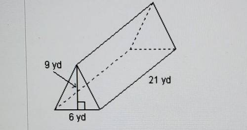 What is the volume of the right triangular prism shown? ​