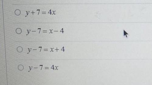 Select the equation that contains the point (4,7) and in which the slope equals 1​